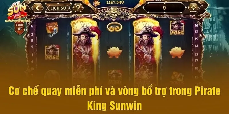 Cơ chế quay miễn phí và vòng bổ trợ trong Pirate King Sunwin